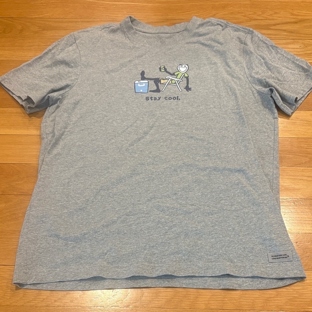 Life Is Good Gray T-Shirt with Graphic